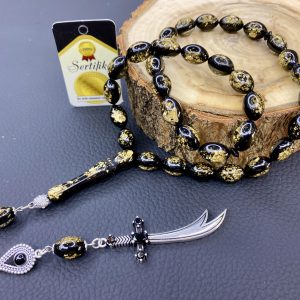 Altın Varaklı Fleksi Glass 925 Ayar Gümüş Püsküllü